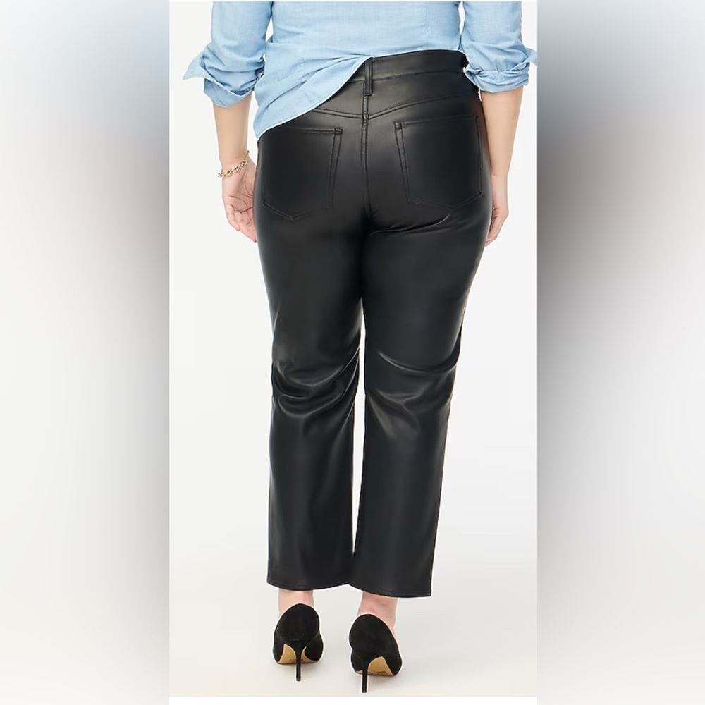 J Crew Women’s Faux Leather Straight-Leg Pant Size 18 NWT - Picture 3 of 10